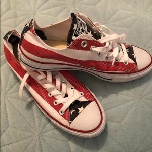 Converse Low Top Sneakers Shoes USA Flag